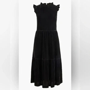 J Crew Velvet Tiered Midi Dress Long Dress Size 4